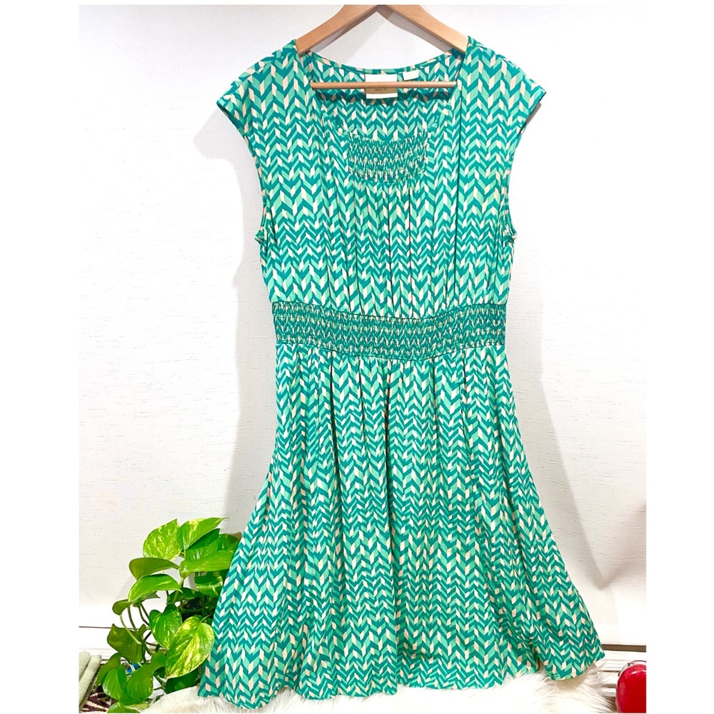 Maeve Anthropologie Evelina Smocked Green Dress - Picture 5 of 6
